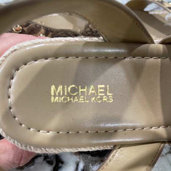 Michael Kors Lowry Snake Print Espadrilles Wedges Size 7.5 NEW - Picture 7 of 10